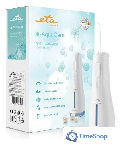 Ирригатор  ETA AquaCare II 4708 90000 (белый) - Изображение №8 — Интернет-магазин Time-Shop