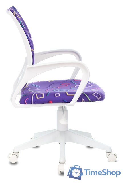 Компьютерное кресло Бюрократ Burokids 1W 1920838 (фиолетовый Sticks 08/пластик белый) - Изображение №3 — Интернет-магазин Time-Shop