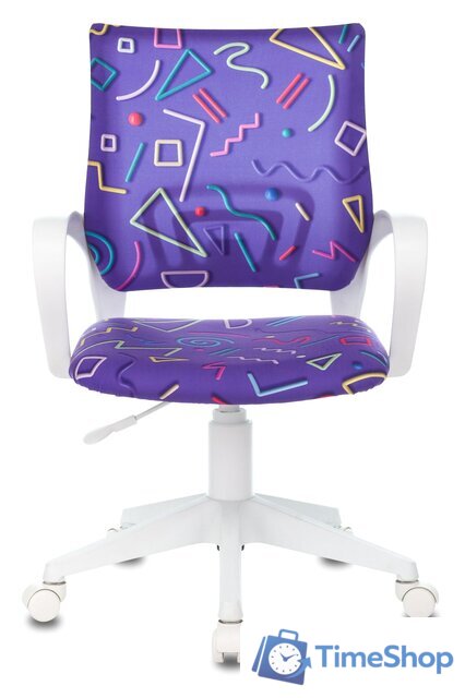 Компьютерное кресло Бюрократ Burokids 1W 1920838 (фиолетовый Sticks 08/пластик белый) - Изображение №2 — Интернет-магазин Time-Shop