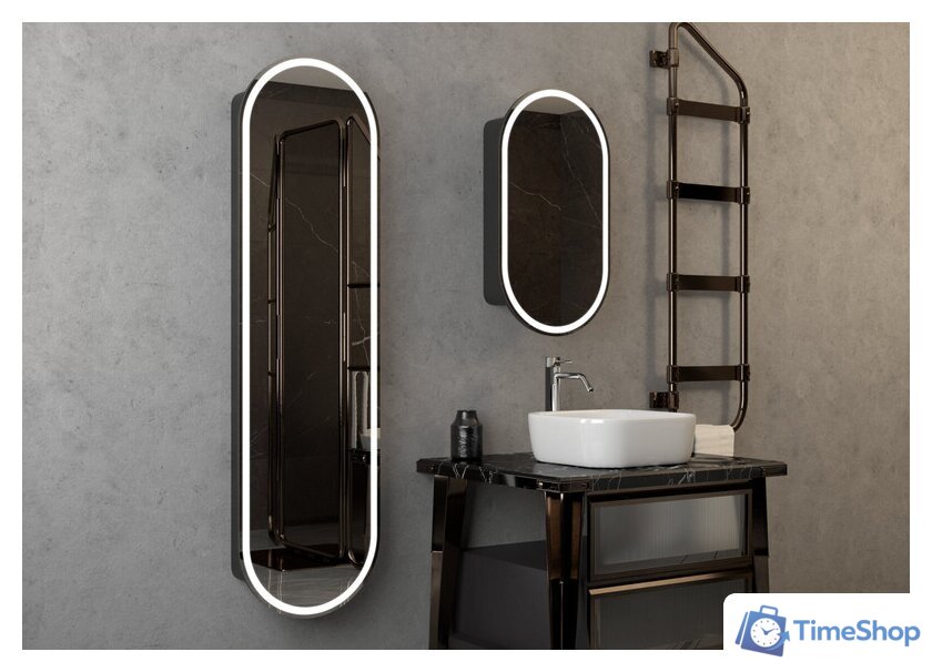  Континент Шкаф с зеркалом Elmage Black Led 45x80 - Изображение №11 — Интернет-магазин Time-Shop