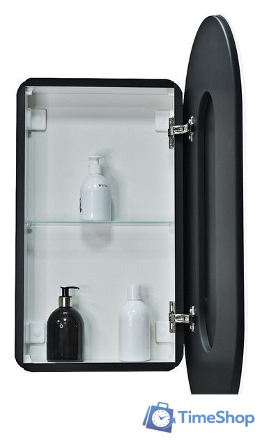  Континент Шкаф с зеркалом Elmage Black Led 45x80 - Изображение №3 — Интернет-магазин Time-Shop