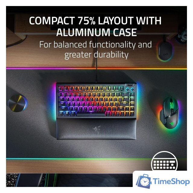 Клавиатура Razer BlackWidow V4 75% (черный, нет кириллицы) - Изображение №3 — Интернет-магазин Time-Shop