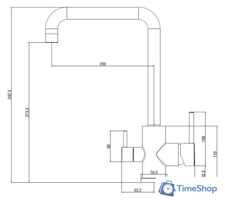 Смеситель Esko FW519Black - Изображение №3 — Интернет-магазин Time-Shop