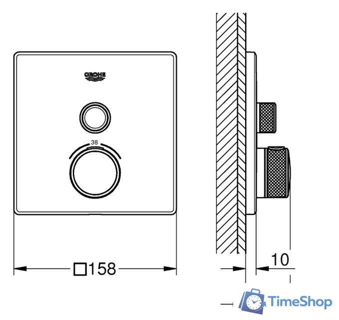 Смеситель без скрытого механизма Grohe Grohtherm SmartControl 29123000 - Изображение №2 — Интернет-магазин Time-Shop