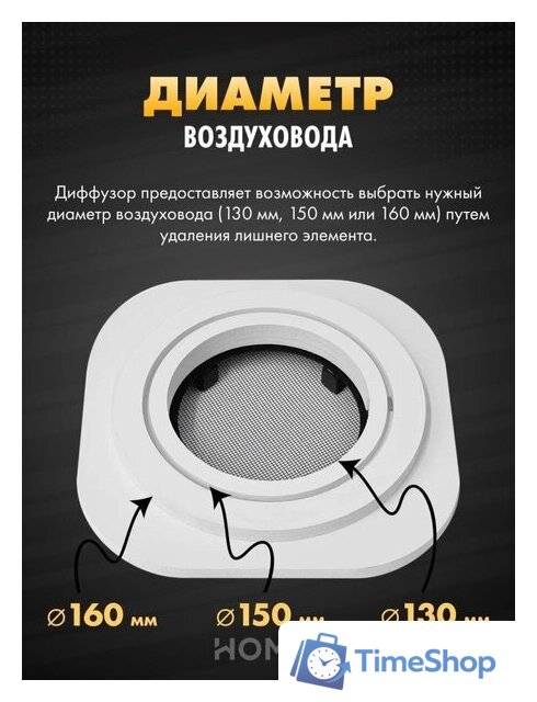 Вентиляционная решетка HOMY AIR круглый A125WR d200 (белая) - Изображение №4 — Интернет-магазин Time-Shop