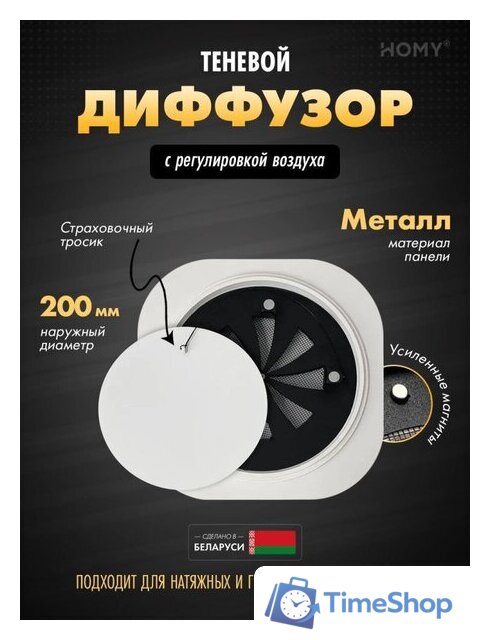 Вентиляционная решетка HOMY AIR круглый A125WR d200 (белая) - Изображение №1 — Интернет-магазин Time-Shop