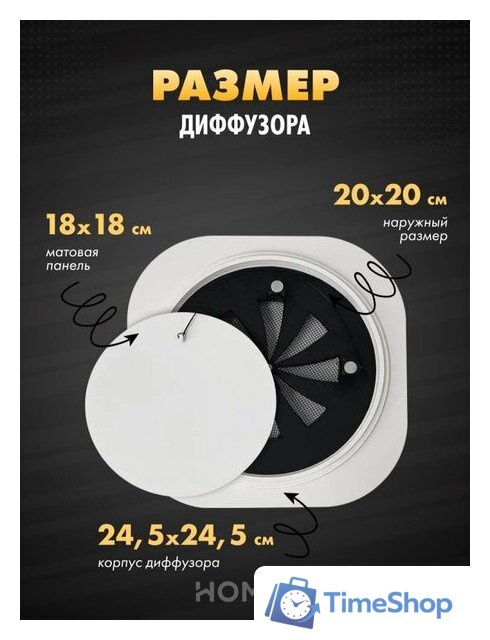 Вентиляционная решетка HOMY AIR круглый A125WR d200 (белая) - Изображение №3 — Интернет-магазин Time-Shop