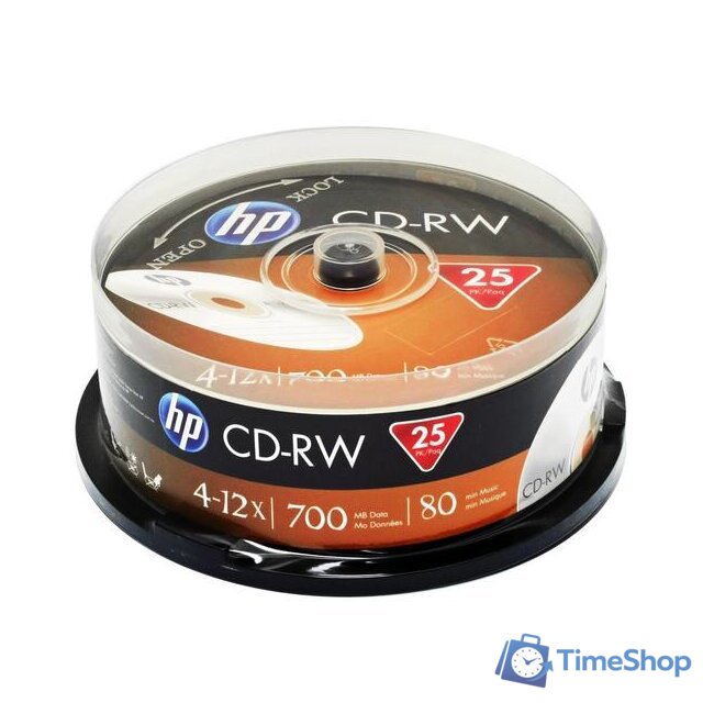 CD-RW диск HP 700Mb 12x 69313 (25 шт.) - Изображение №1 — Интернет-магазин Time-Shop