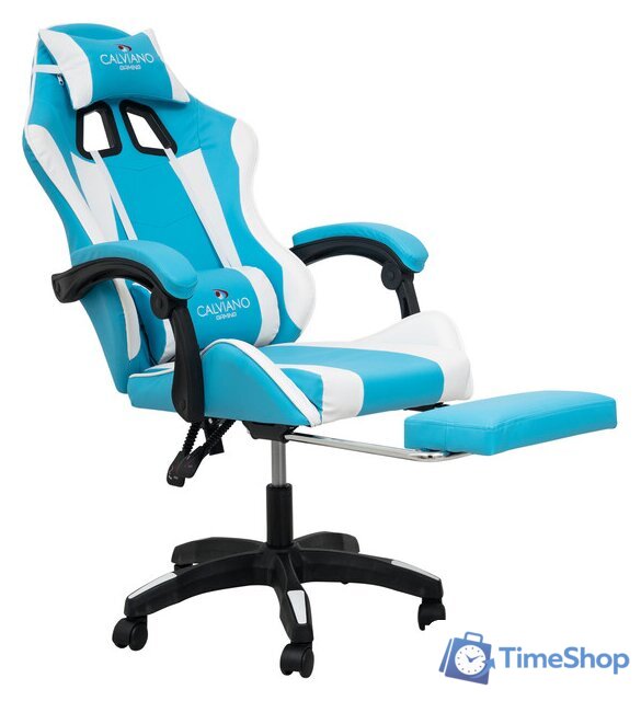 Игровое (геймерское) кресло Calviano 1583 (голубой) - Изображение №1 — Интернет-магазин Time-Shop