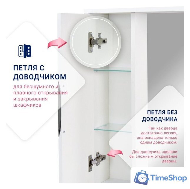  Doratiz Шкаф с зеркалом Doratiz Афина 55 2711.660 (белый) - Изображение №10 — Интернет-магазин Time-Shop