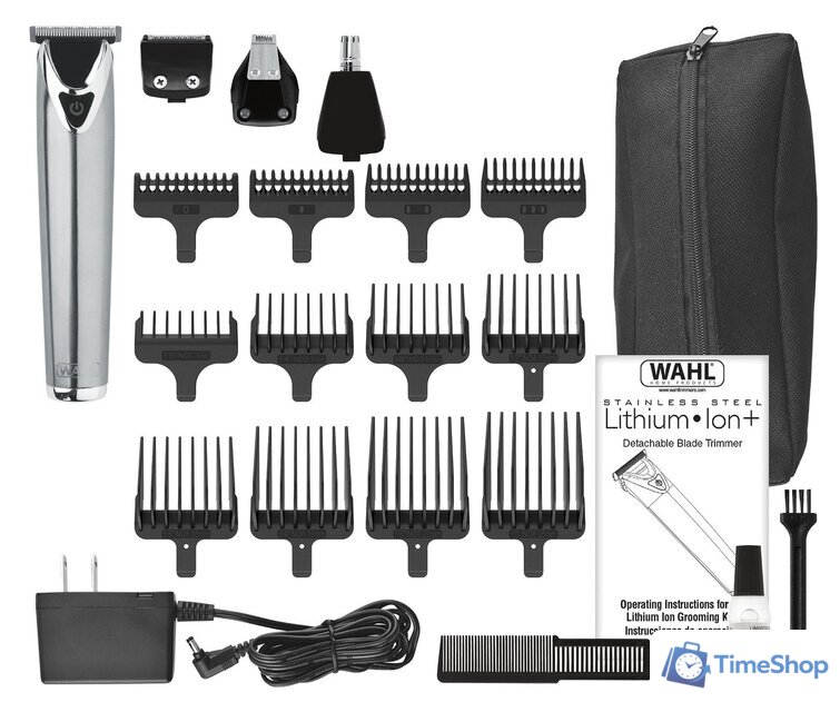Триммер для бороды и усов Wahl Trimmer Stainless Steel Li-Ion [9818-116] - Изображение №3 — Интернет-магазин Time-Shop