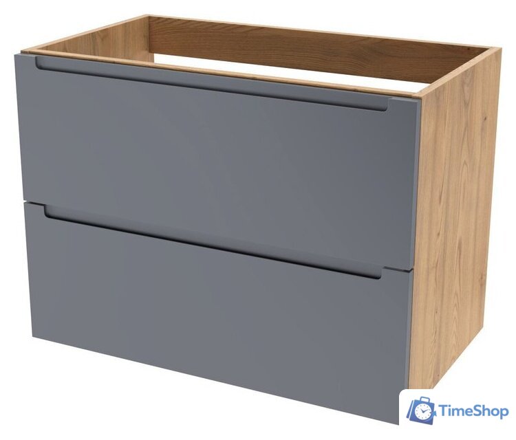  ЗОВ Тумба под умывальник Дион 100 D100LHO0M7015MKV5 (графит матовый/дуб) - Изображение №1 — Интернет-магазин Time-Shop