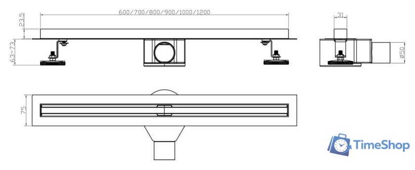 Трап/канал Lauter 210S373-GG 700x31 (золото) - Изображение №9 — Интернет-магазин Time-Shop