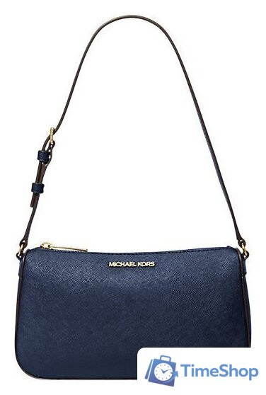 Женская сумка Michael Kors Jet Set Medium Saffiano Leather Pochette (Navy) - Изображение №1 — Интернет-магазин Time-Shop