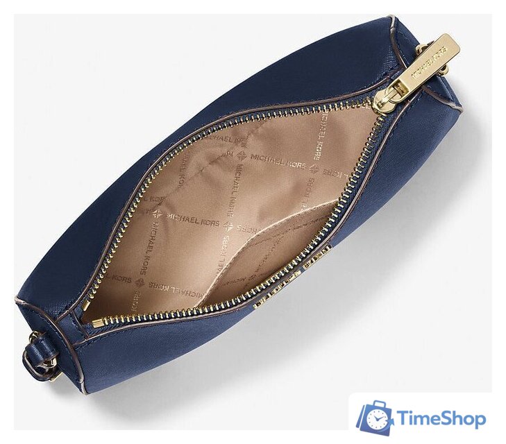 Женская сумка Michael Kors Jet Set Medium Saffiano Leather Pochette (Navy) - Изображение №3 — Интернет-магазин Time-Shop