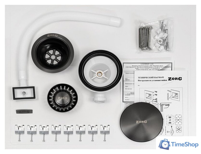 Кухонная мойка ZorG ZRN 5080 Premium L PVD Gunblack - Изображение №10 — Интернет-магазин Time-Shop