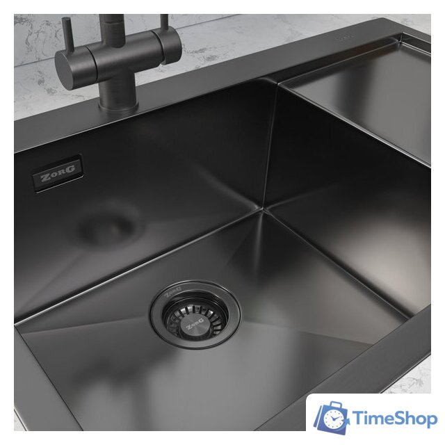 Кухонная мойка ZorG ZRN 5080 Premium L PVD Gunblack - Изображение №2 — Интернет-магазин Time-Shop