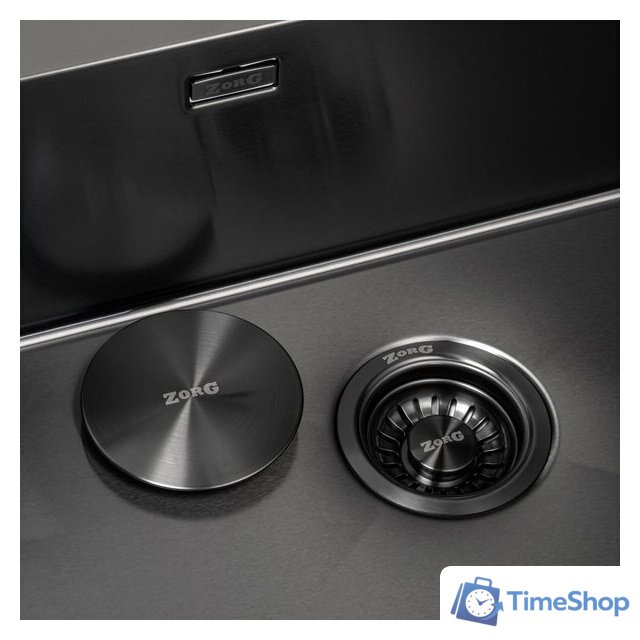 Кухонная мойка ZorG ZRN 5080 Premium L PVD Gunblack - Изображение №6 — Интернет-магазин Time-Shop
