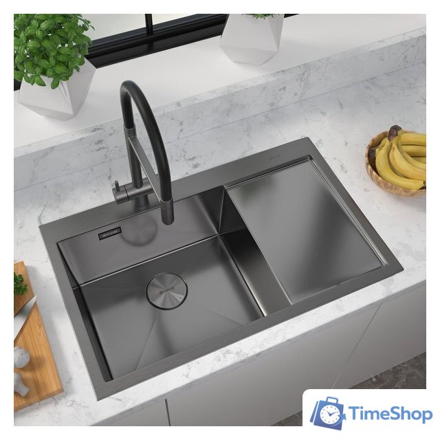 Кухонная мойка ZorG ZRN 5080 Premium L PVD Gunblack - Изображение №1 — Интернет-магазин Time-Shop