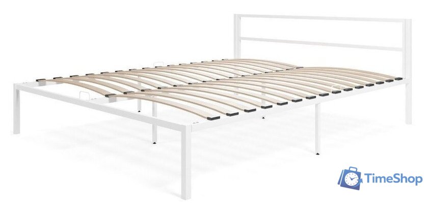 Кровать Князев Мебель Берта 140x190 БА.140.190.Б (белый муар) - Изображение №1 — Интернет-магазин Time-Shop