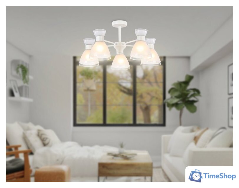 Припотолочная люстра Ambrella light TR3179/5 WH (белый) - Изображение №6 — Интернет-магазин Time-Shop