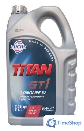 Моторное масло Fuchs Titan GT1 Longlife IV 0W-20 5л - Изображение №1 — Интернет-магазин Time-Shop