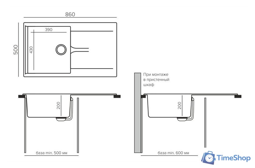 Кухонная мойка Polygran Gals 860 (кремовый) - Изображение №3 — Интернет-магазин Time-Shop