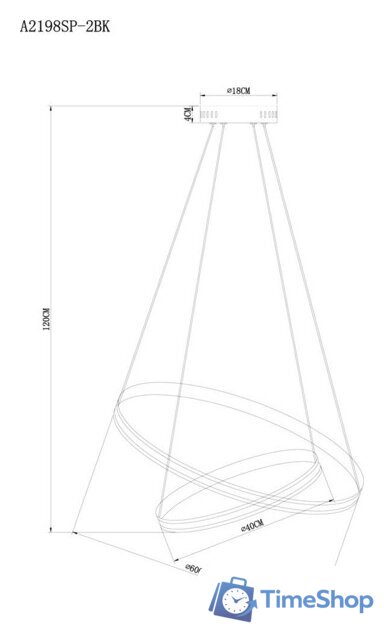 Подвесная люстра Arte Lamp Meridiana A2198SP-2BK - Изображение №3 — Интернет-магазин Time-Shop