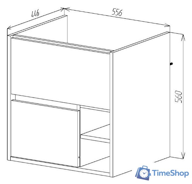  Viant Тумба под умывальник Люксембург Элина 60 VLUX60ELD-T2YP (дерево) - Изображение №5 — Интернет-магазин Time-Shop