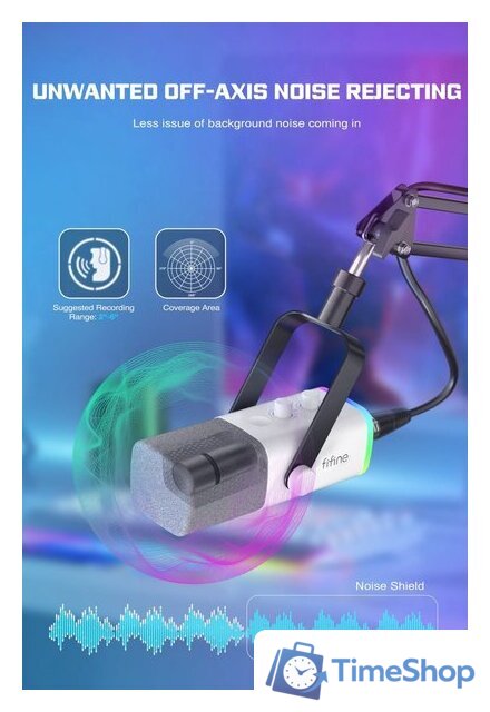 Проводной микрофон FIFINE AM8T (белый) - Изображение №8 — Интернет-магазин Time-Shop