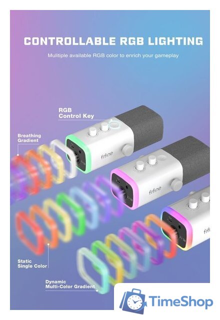 Проводной микрофон FIFINE AM8T (белый) - Изображение №12 — Интернет-магазин Time-Shop