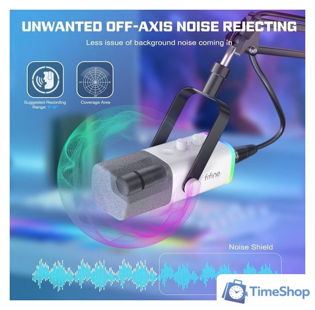 Проводной микрофон FIFINE AM8T (белый) - Изображение №4 — Интернет-магазин Time-Shop