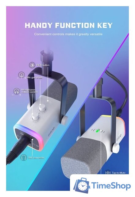 Проводной микрофон FIFINE AM8T (белый) - Изображение №11 — Интернет-магазин Time-Shop