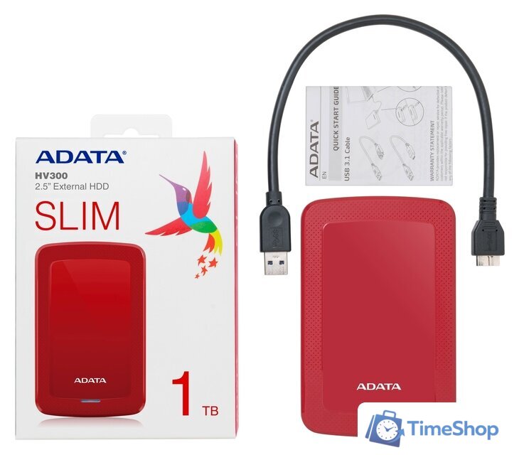 Внешний накопитель ADATA HV300 AHV300-2TU31-CRD 2TB (красный) - Изображение №7 — Интернет-магазин Time-Shop