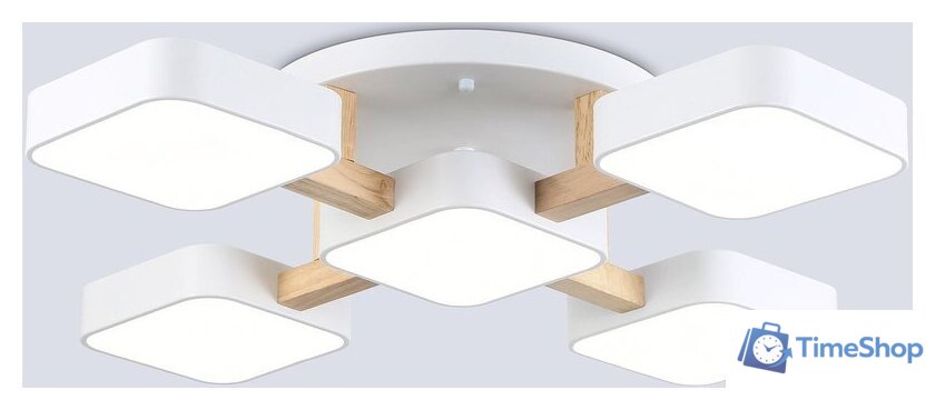 Подвесная люстра Ambrella light FL4881/5 WH/WD (белый/дерево) - Изображение №1 — Интернет-магазин Time-Shop