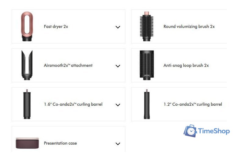 Фен-стайлер Dyson Airwrap Co-anda2x HS09 Straight+Wavy (евровилка, керамический розовый/розовое золото) - Изображение №5 — Интернет-магазин Time-Shop