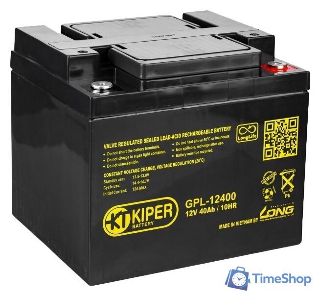 Аккумулятор для ИБП Kiper GPL-12400 (12В/40 А·ч) - Изображение №1 — Интернет-магазин Time-Shop