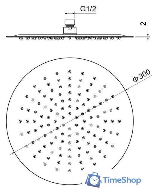 Верхний душ Aquatek AQ2075BG (золото) - Изображение №9 — Интернет-магазин Time-Shop