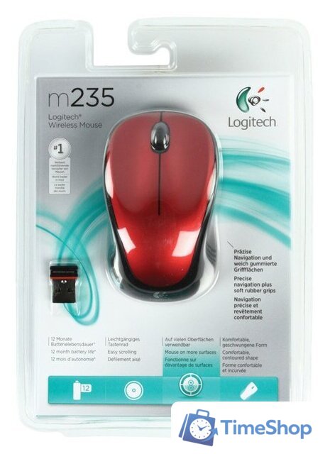 Мышь Logitech Wireless Mouse M235 Red (910-002497) - Изображение №7 — Интернет-магазин Time-Shop