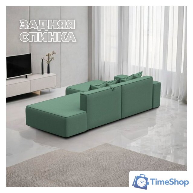 Угловой диван Лига диванов Лига-079 правый 129815 (рогожка амур 11 зеленый) - Изображение №4 — Интернет-магазин Time-Shop