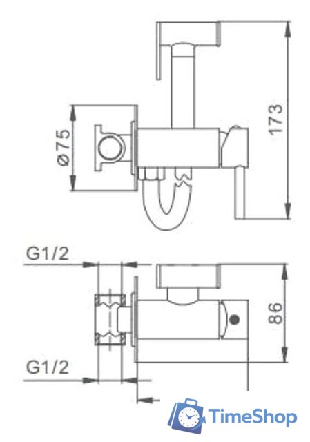 Гигиенический душ FRAP F7505-6 - Изображение №2 — Интернет-магазин Time-Shop