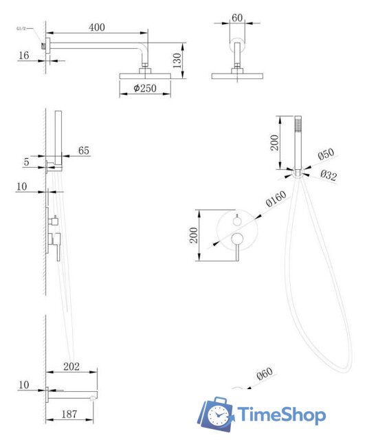 Душевая система  Abber Emotion AF8817 (хром) - Изображение №3 — Интернет-магазин Time-Shop