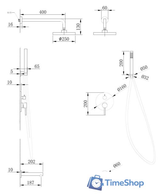 Душевая система  Abber Emotion AF8817 (хром) - Изображение №3 — Интернет-магазин Time-Shop