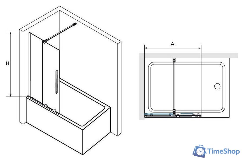 Стеклянная шторка для ванны RGW SC-47 B 41114710-14 - Изображение №1 — Интернет-магазин Time-Shop