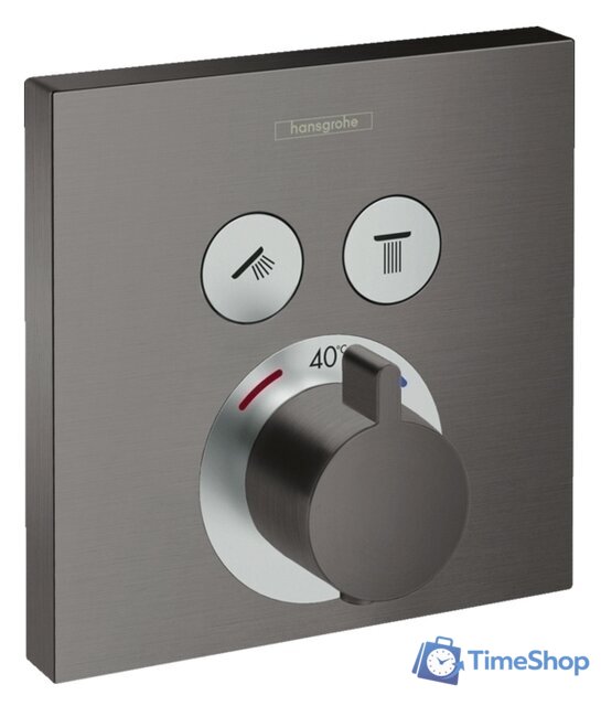 Смеситель Hansgrohe ShowerSelect Glass 15763340 (матовый черный) - Изображение №1 — Интернет-магазин Time-Shop