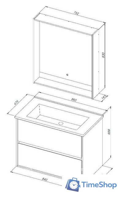  Aquanet Тумба под умывальник Милан 85 316703 - Изображение №7 — Интернет-магазин Time-Shop