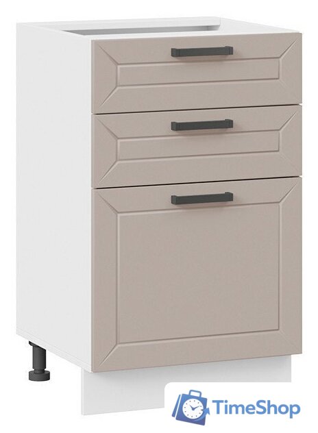 Шкаф напольный Трия Лорас 1Н5Я3 (белый/холст латте) - Изображение №1 — Интернет-магазин Time-Shop