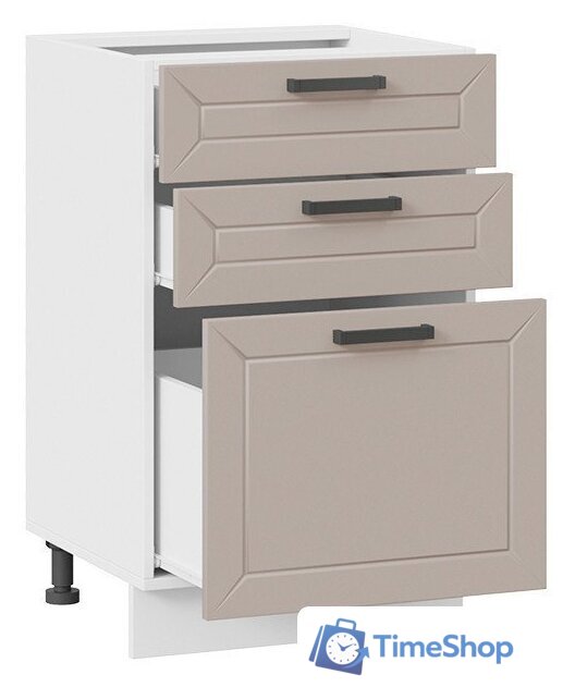 Шкаф напольный Трия Лорас 1Н5Я3 (белый/холст латте) - Изображение №2 — Интернет-магазин Time-Shop