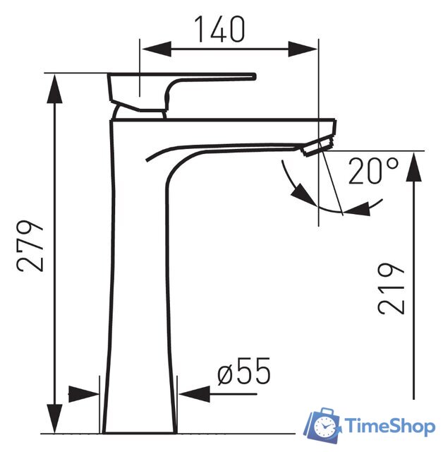 Смеситель Ferro Algeo Square BAQ2L - Изображение №2 — Интернет-магазин Time-Shop