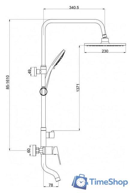 Душевая система  Gross Aqua Flat GA9008SMD02MW - Изображение №2 — Интернет-магазин Time-Shop